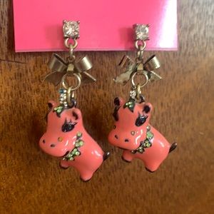 Betsey Johnson Hippo Earrings
